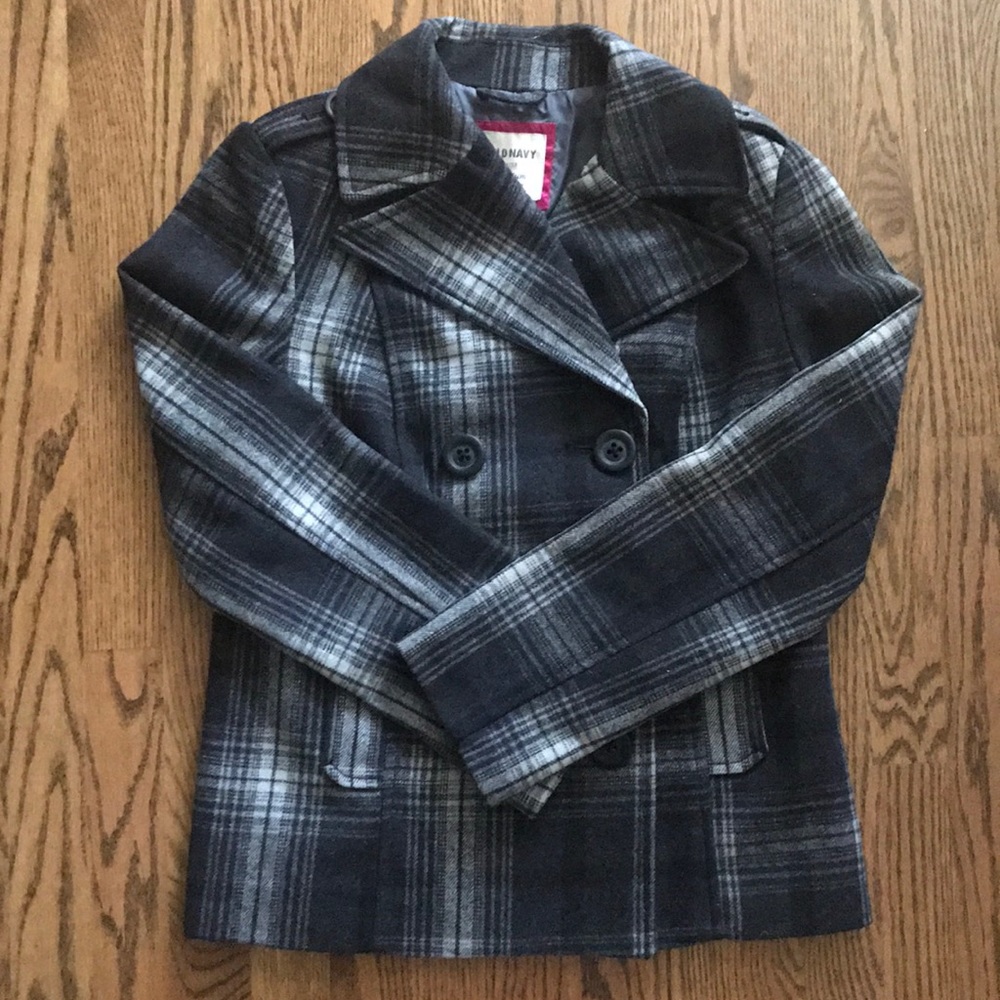 Old navy plaid pea coat